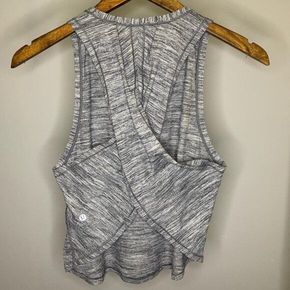 lululemon athletica Tops - Lululemon athletica Grey Crossed Open Back Skull and Crossbones Tank Top Size 4